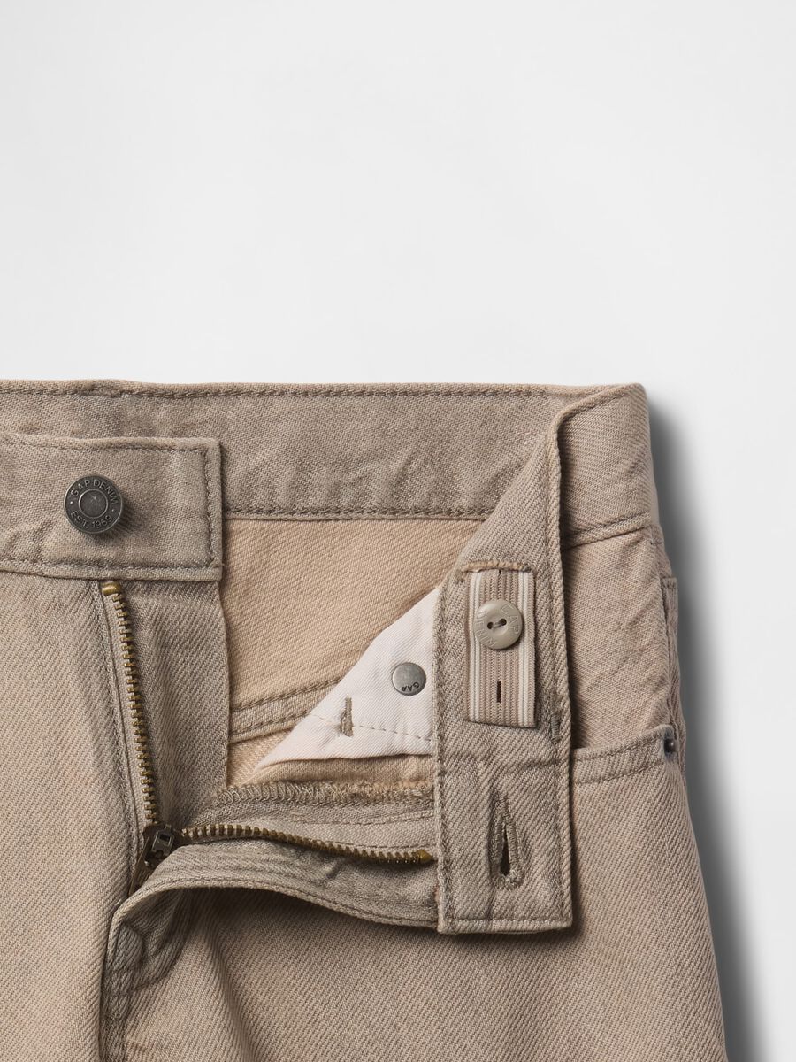 Beige Denim Bermuda Shorts_4