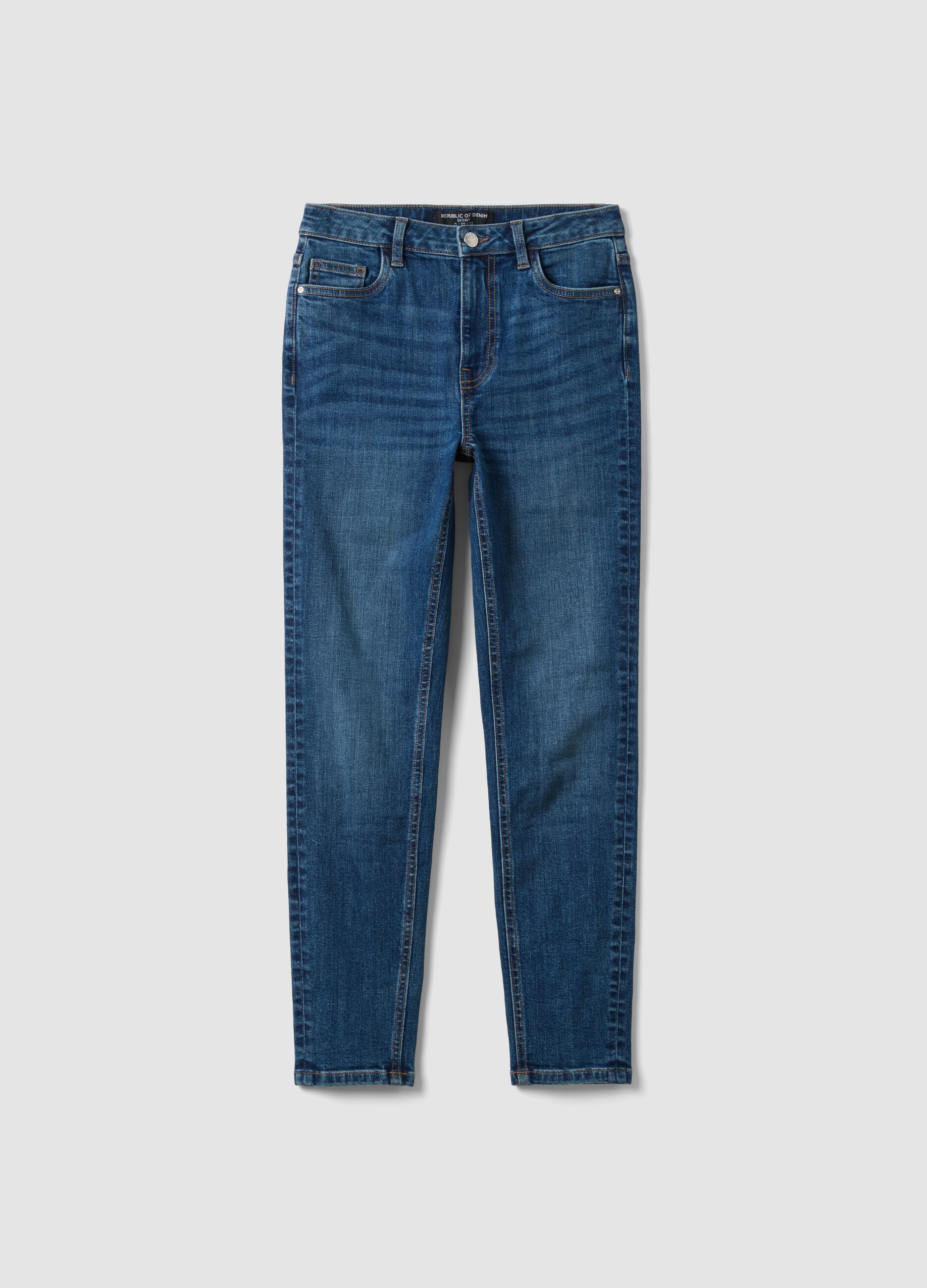 Blue denim skinny-fit jeans in stretch cotton