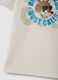 Beige pure cotton regular fit kids' t-shirt with print_2