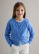 Girls' Regular Fit Blue Pure Cotton Cardigan with Cable Knit_0