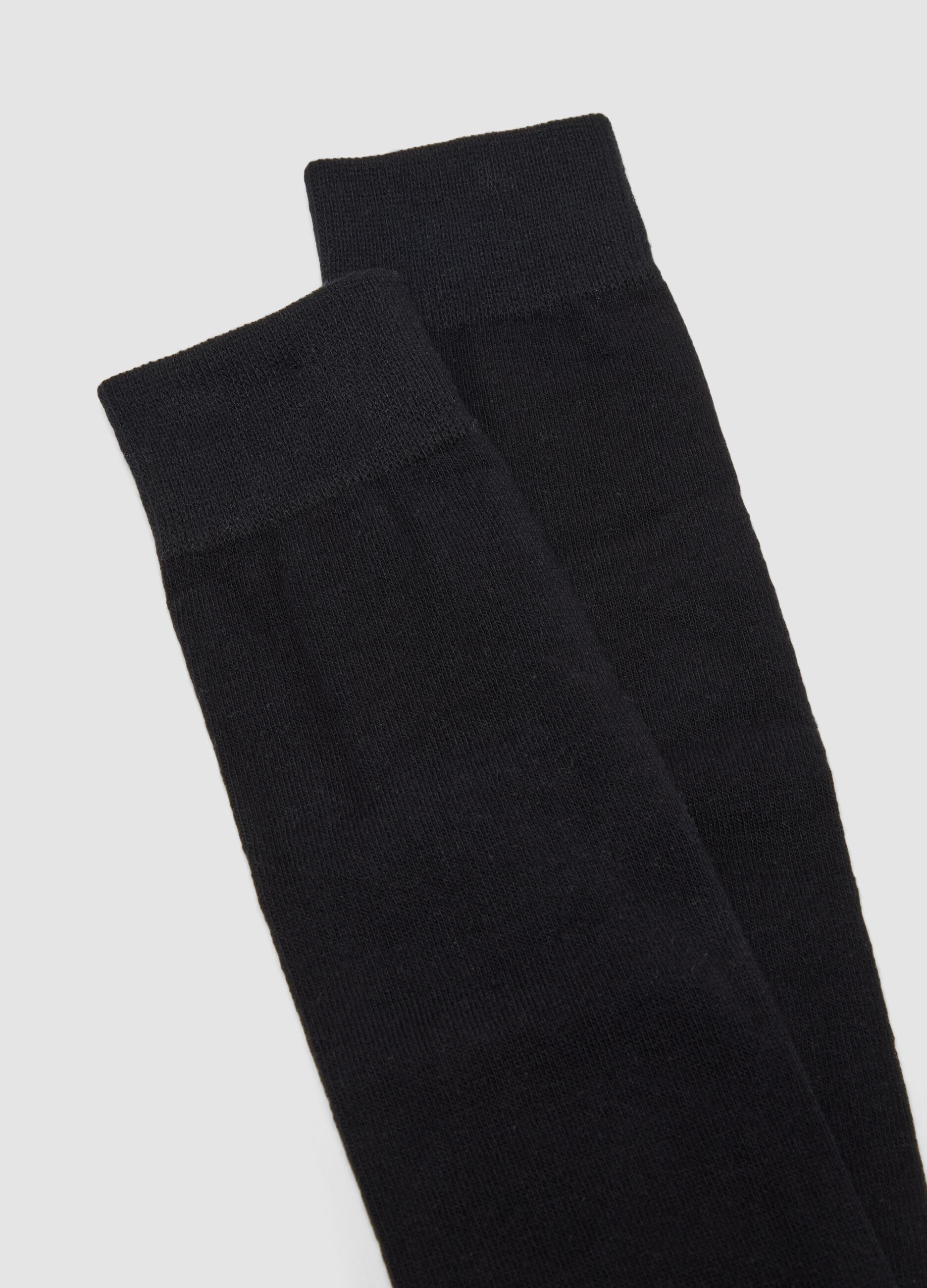 3-pack of long black socks in stretch organic cotton