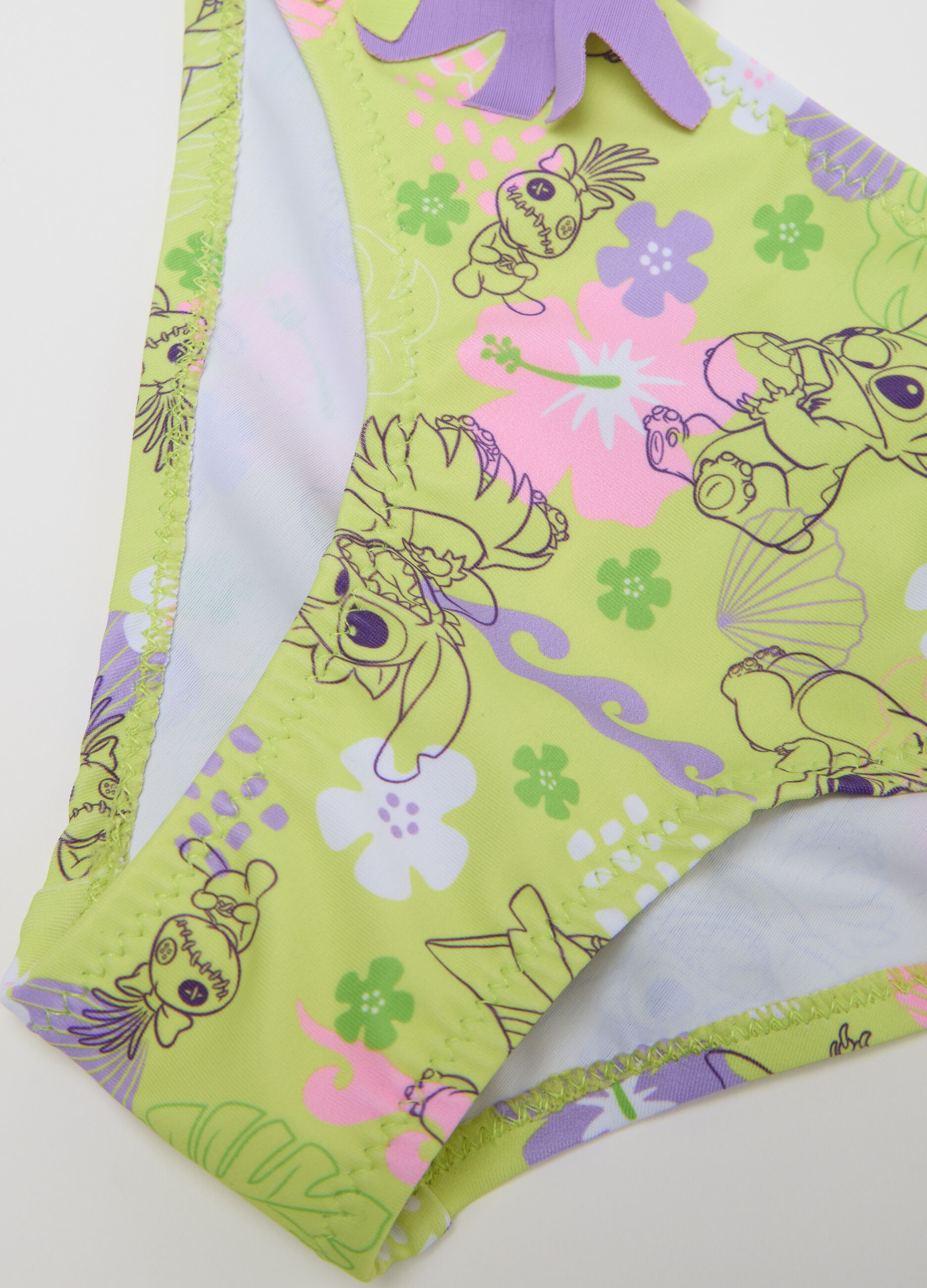 Girls’ swim briefs in multicoloured stretch fabric
