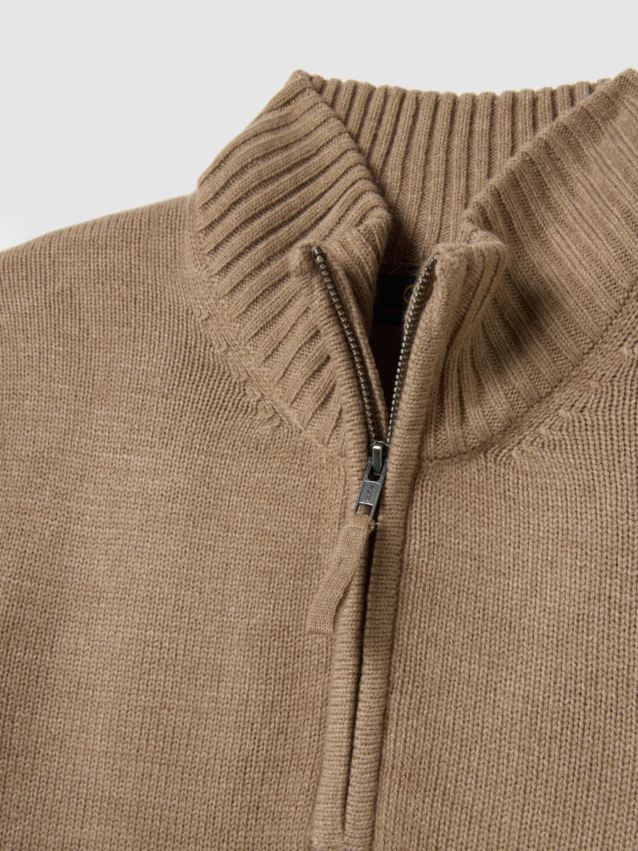 Beige regular fit sweater_5