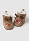 Brown Christmas booties for newborns shaped like reindeer_1