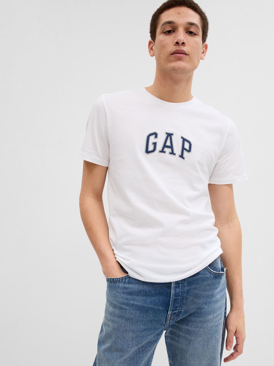 Cotton T-shirt with embroidered logo_0