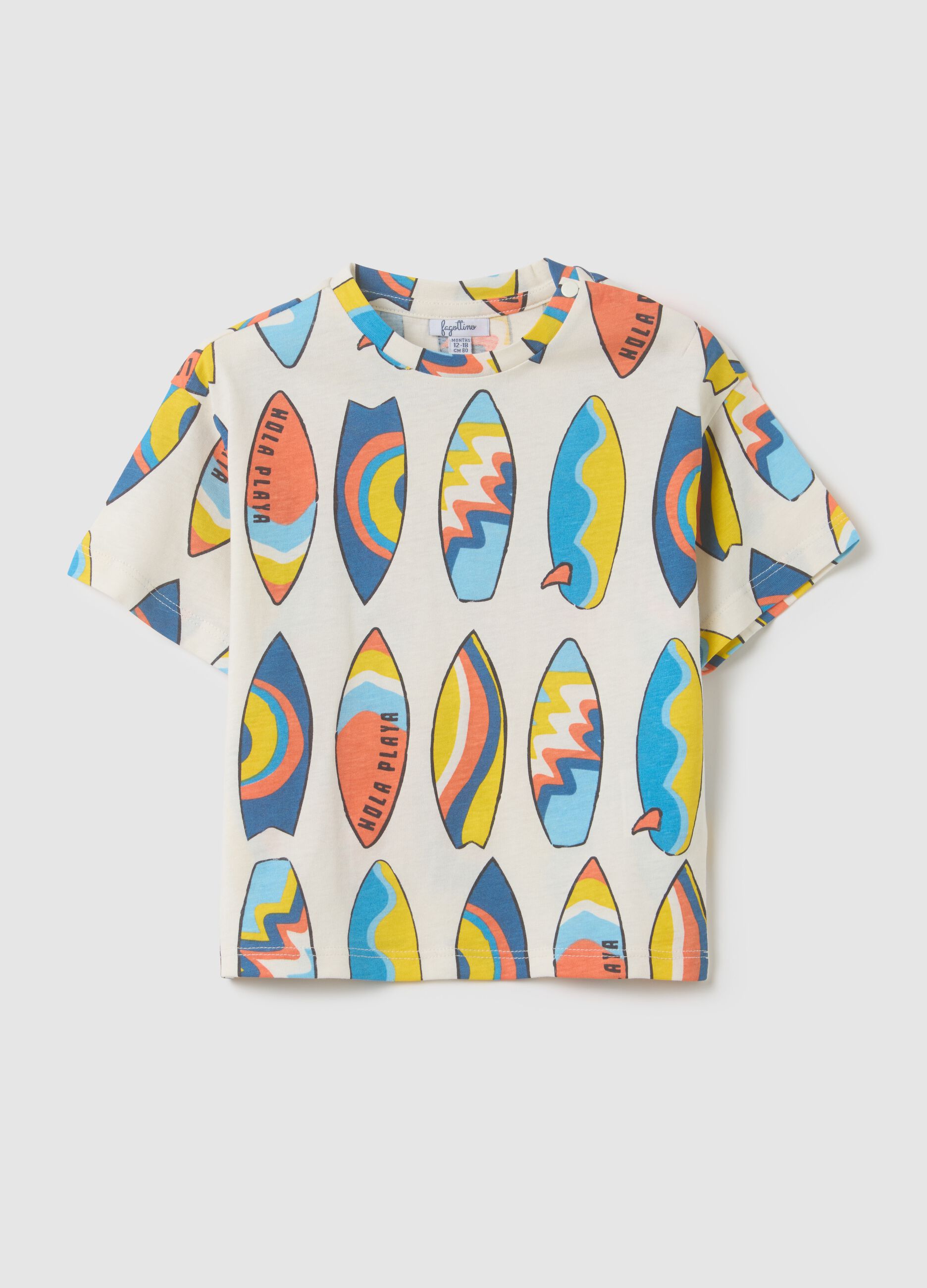 Multicoloured short-sleeve surf t-shirt