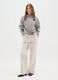 Beige cotton and velvet trousers regular fit_0