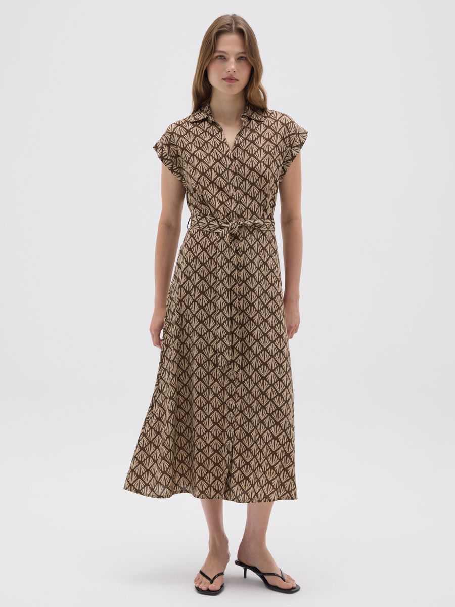 Long dress in pure multicolour viscose_0