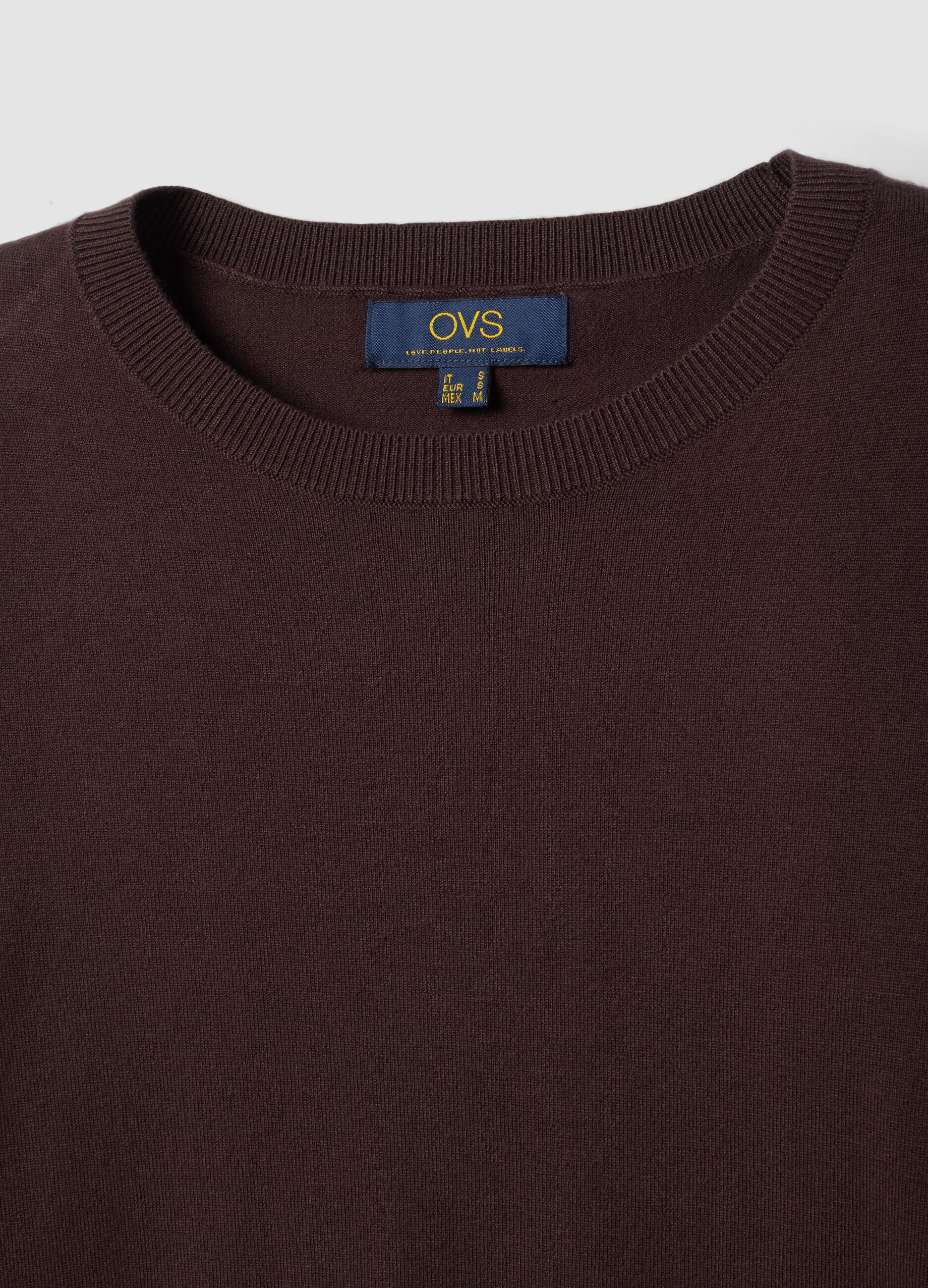 Maglia marrone in misto viscosa girocollo