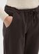 Brown trousers with elasticated waist and drawstring_3