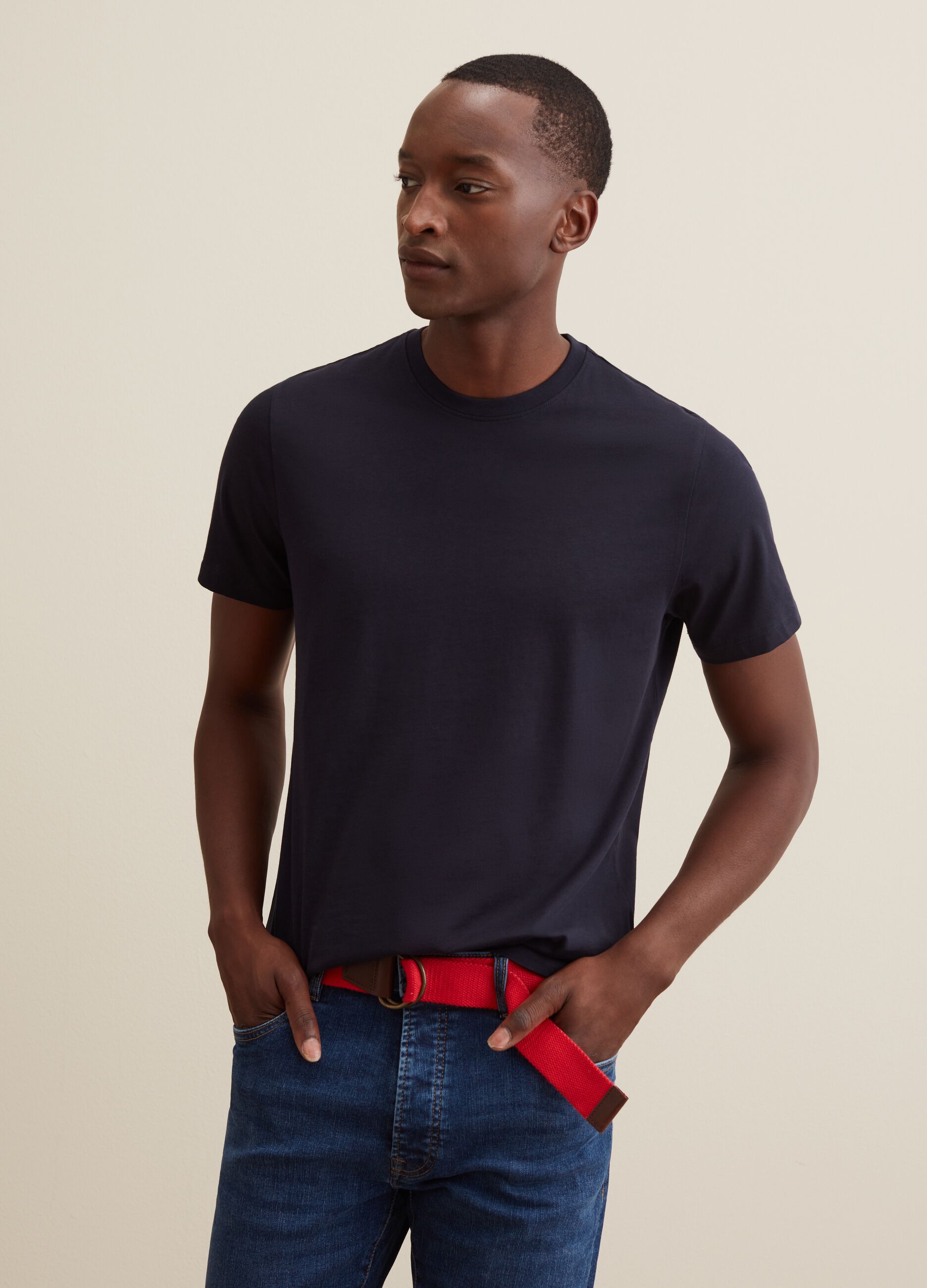 T-shirt in cotone Supima con scollo rotondo