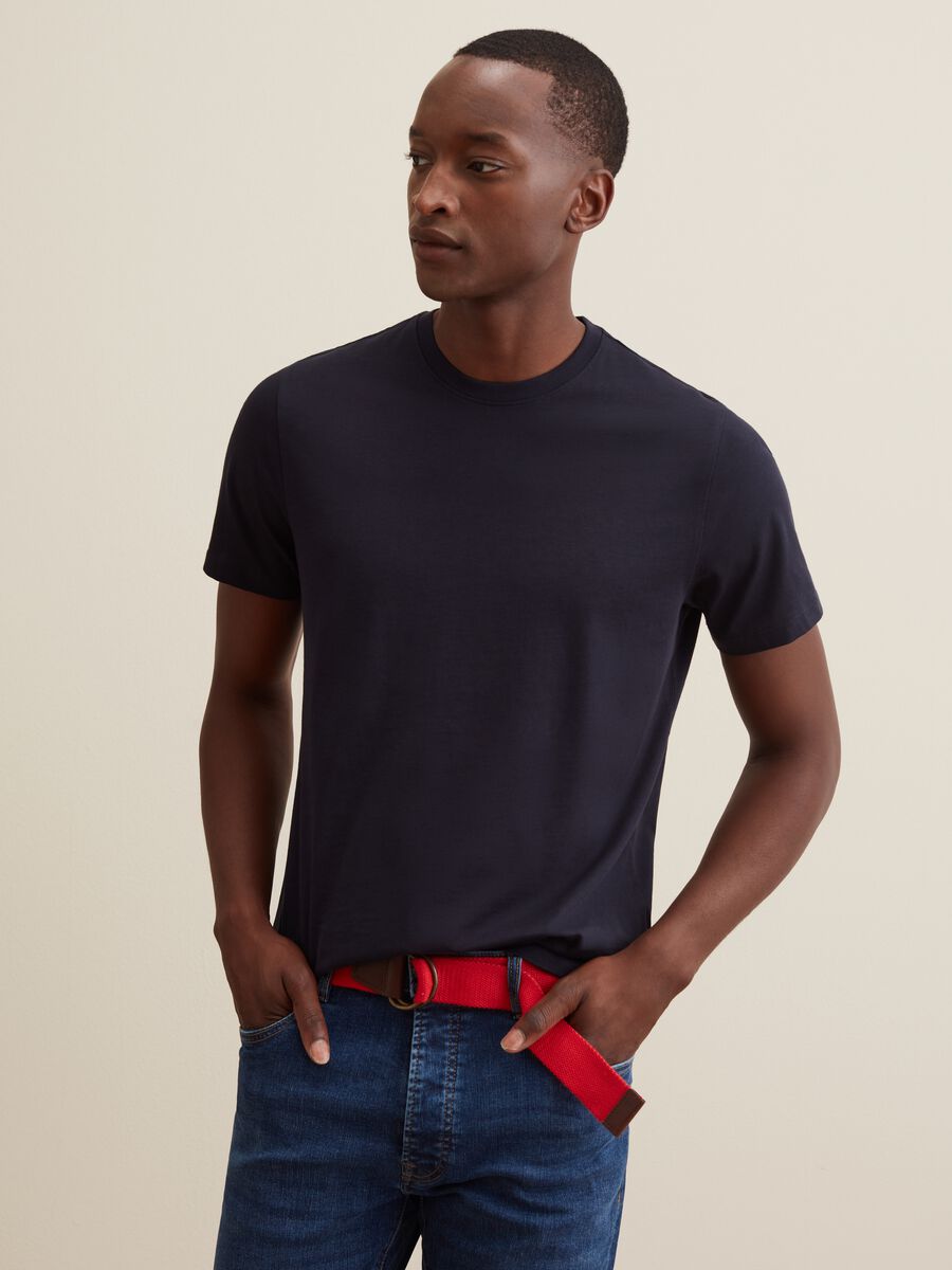 T-shirt in cotone Supima con scollo rotondo_0