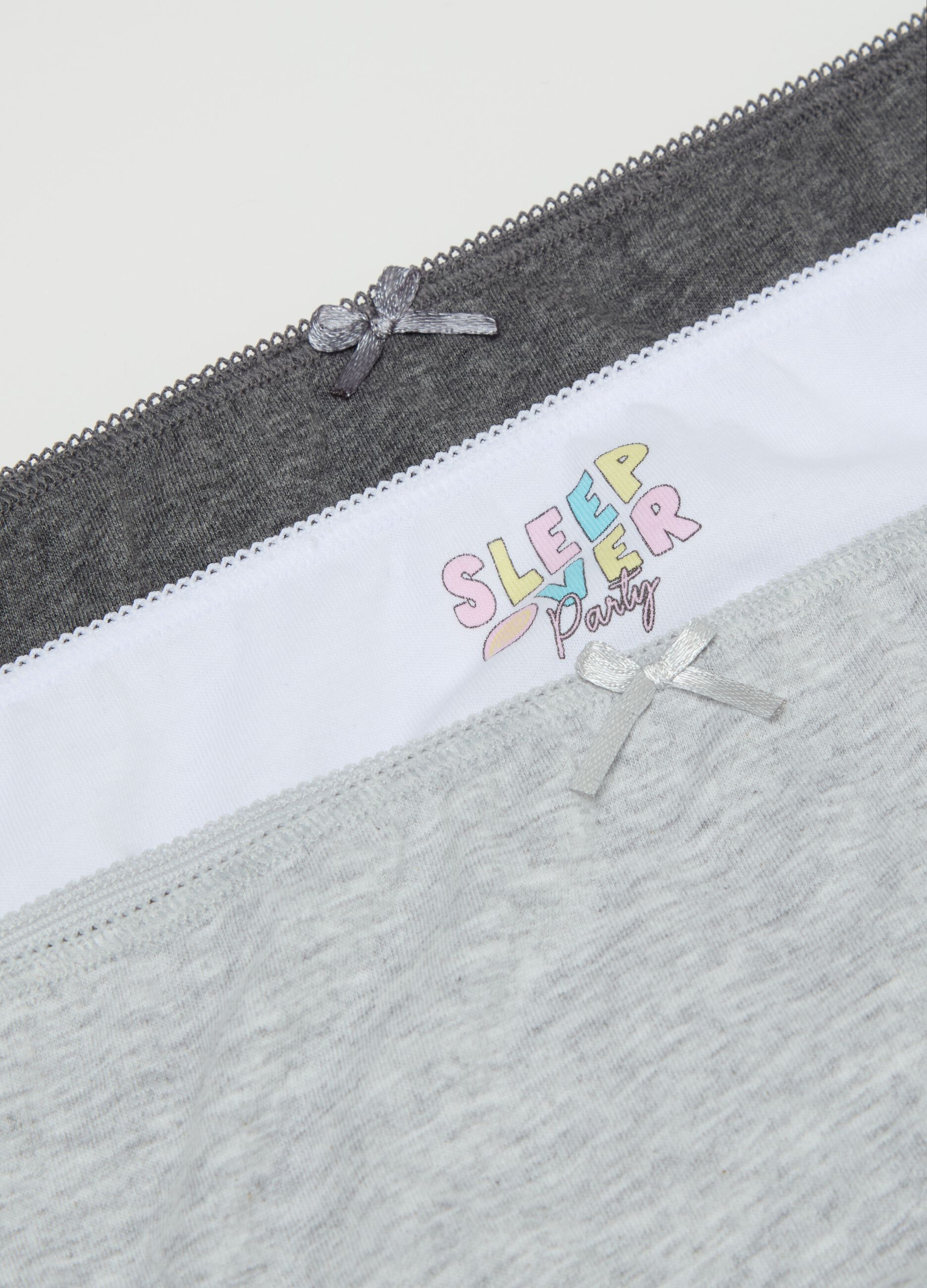 Multipack sette slip in cotone con fiocchetto 