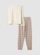Beige pure organic cotton crew-neck pyjamas_5