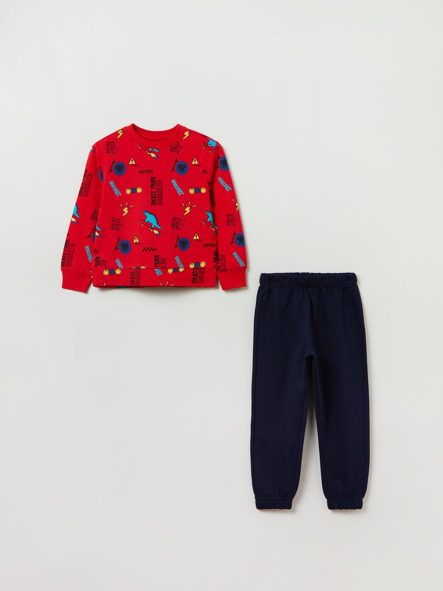 Jogging set in cotone con stampa _0