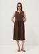 Brown pure cotton midi dress, oversized fit_0