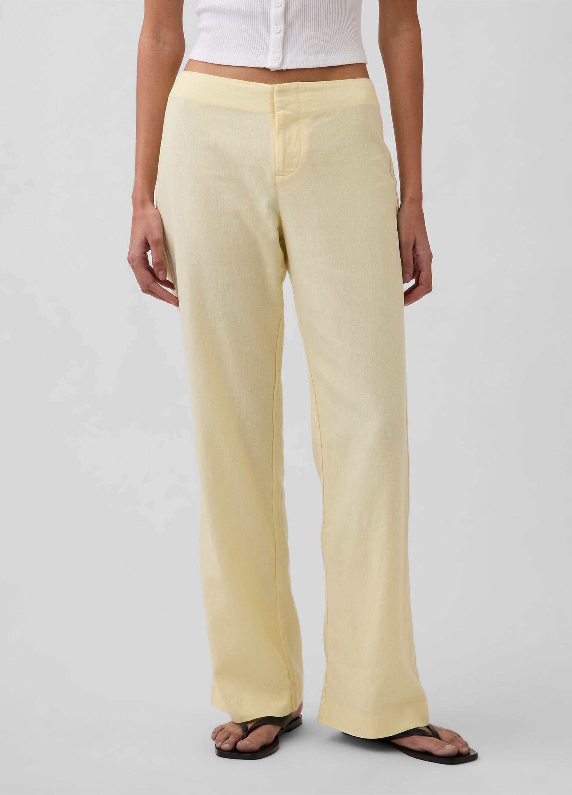 Linen-blend trousers