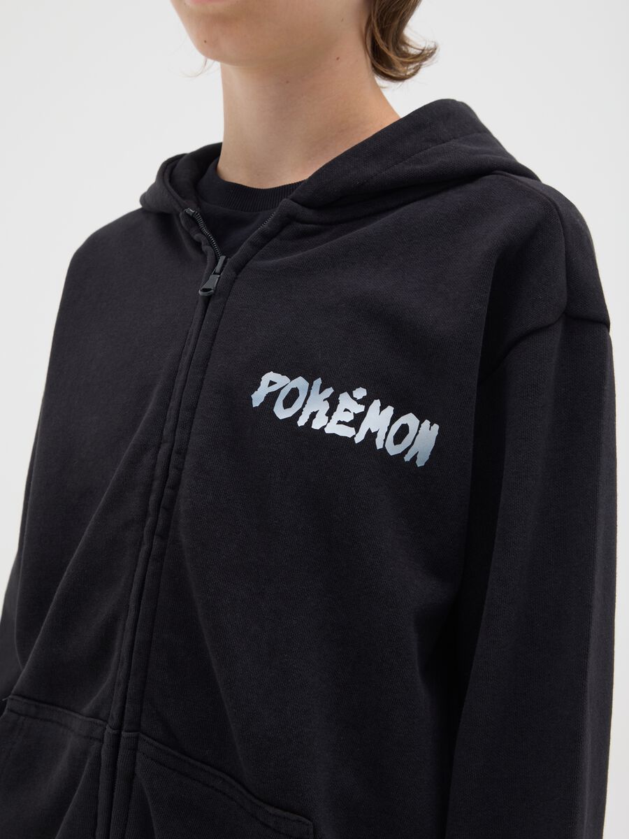Full-zip sweatshirt with hood and Pokémon print_2