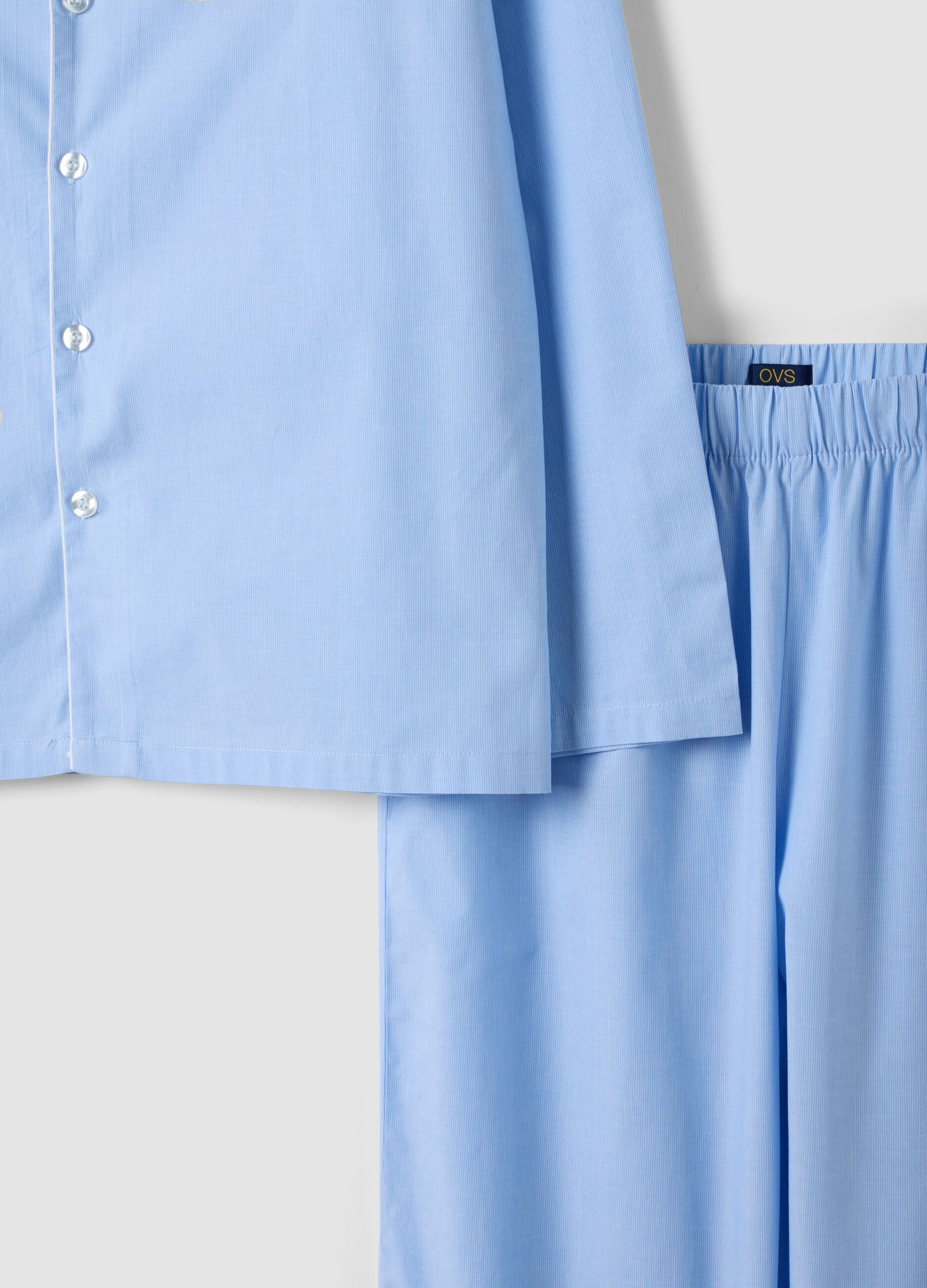 Light blue organic cotton pyjamas with collar