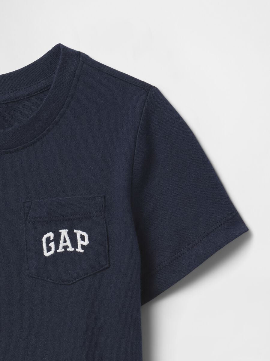 Blue Crew Neck T-shirt with GAP Pocket_2