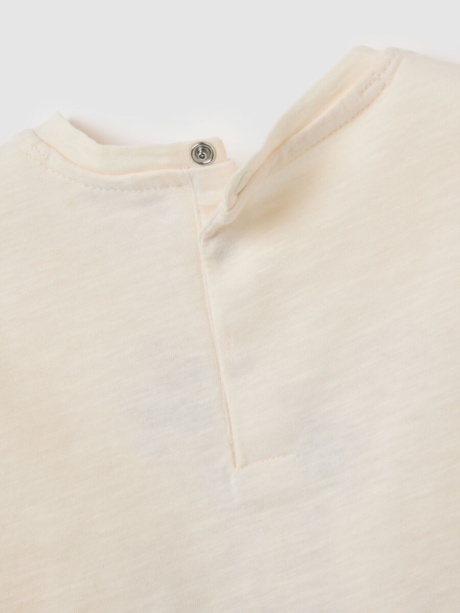 Infant T-shirt in pure beige cotton regular fit_3