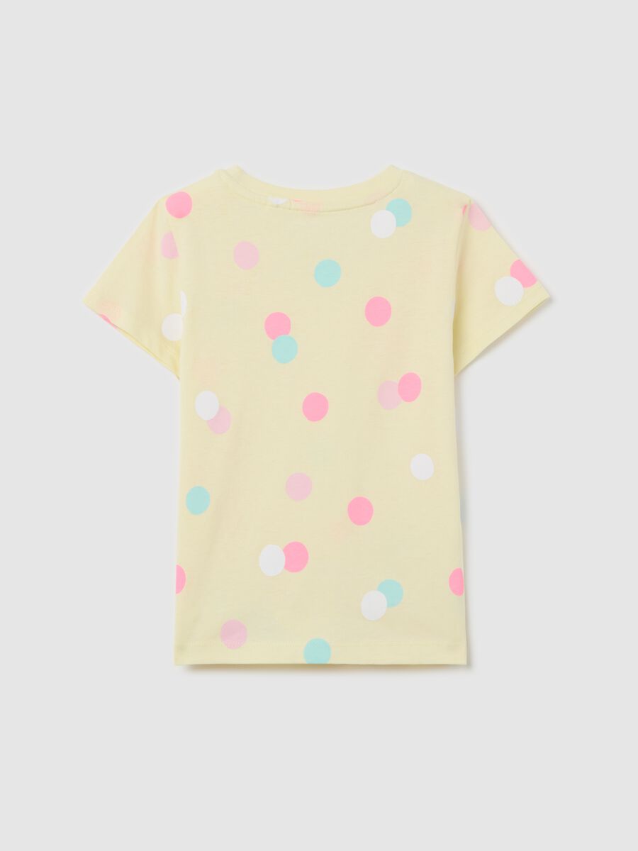 Yellow T-shirt in cotton with print_1