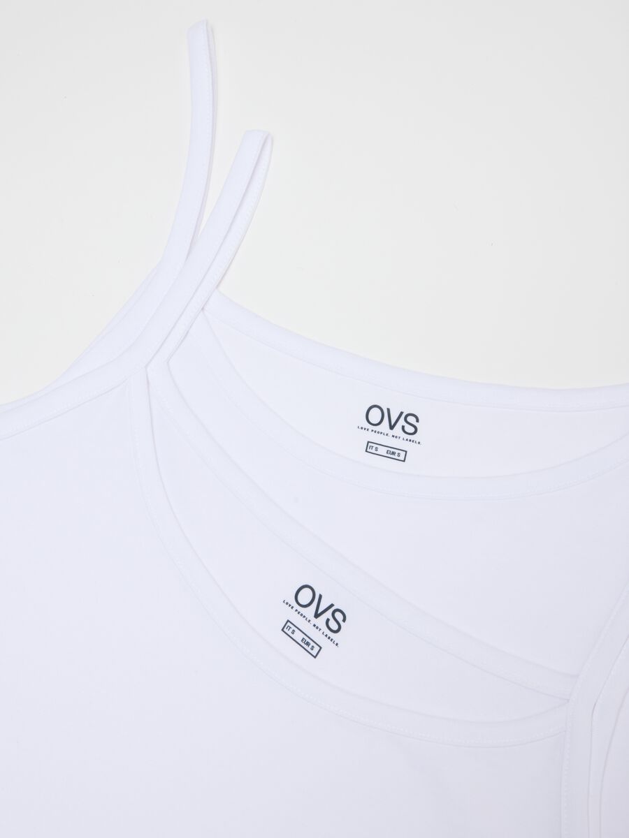 Bipack canottiere in cotone elasticizzato bianco regular fit_5