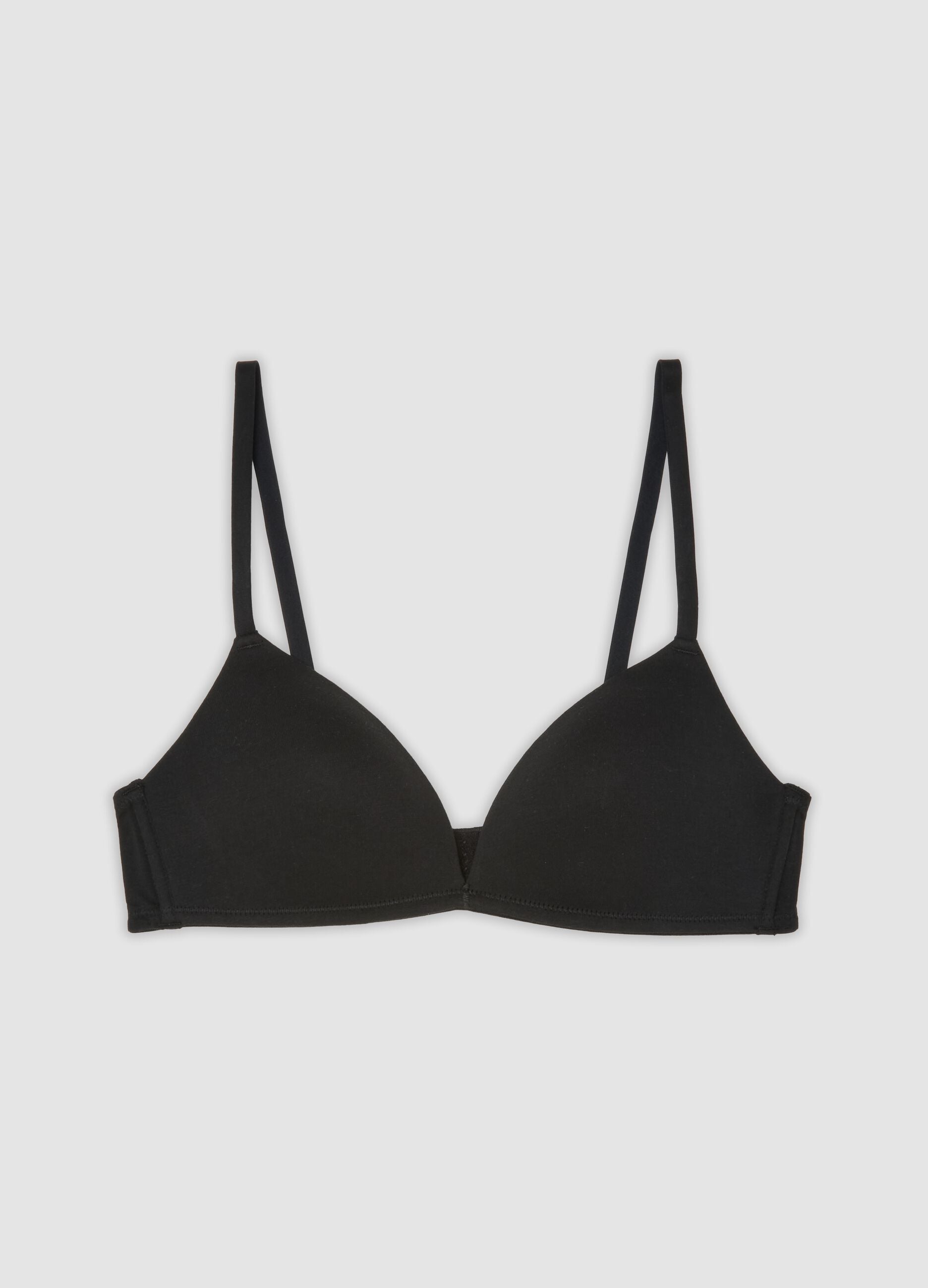 Reggiseno nero imbottito in cotone organico
