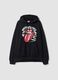 Black cotton-blend hooded sweatshirt with Rolling Stones print_0