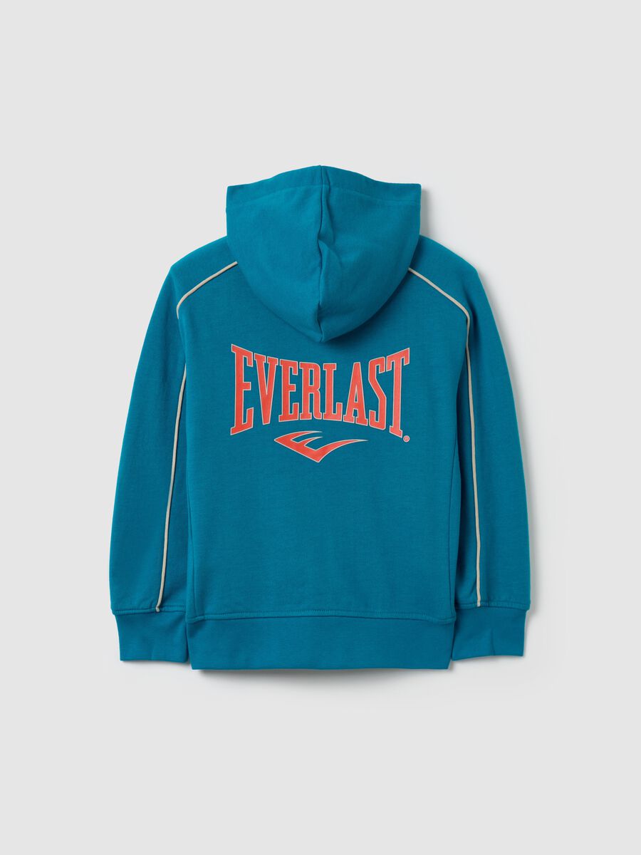 Full-zip sweatshirt in French terry with hood and logo patch_1