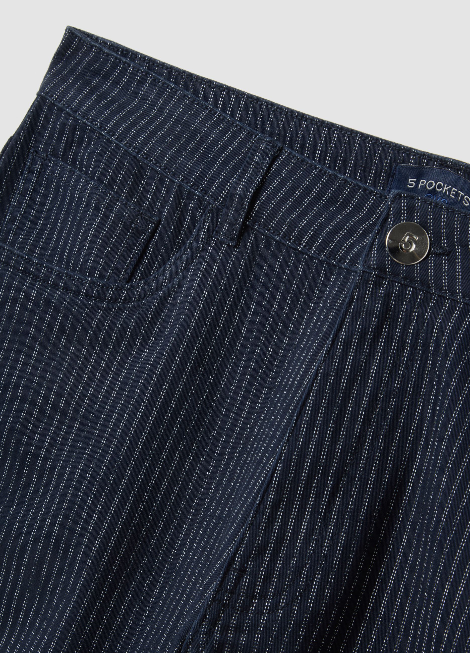 Blue stretch cotton shorts