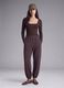Brown stretch viscose joggers_1