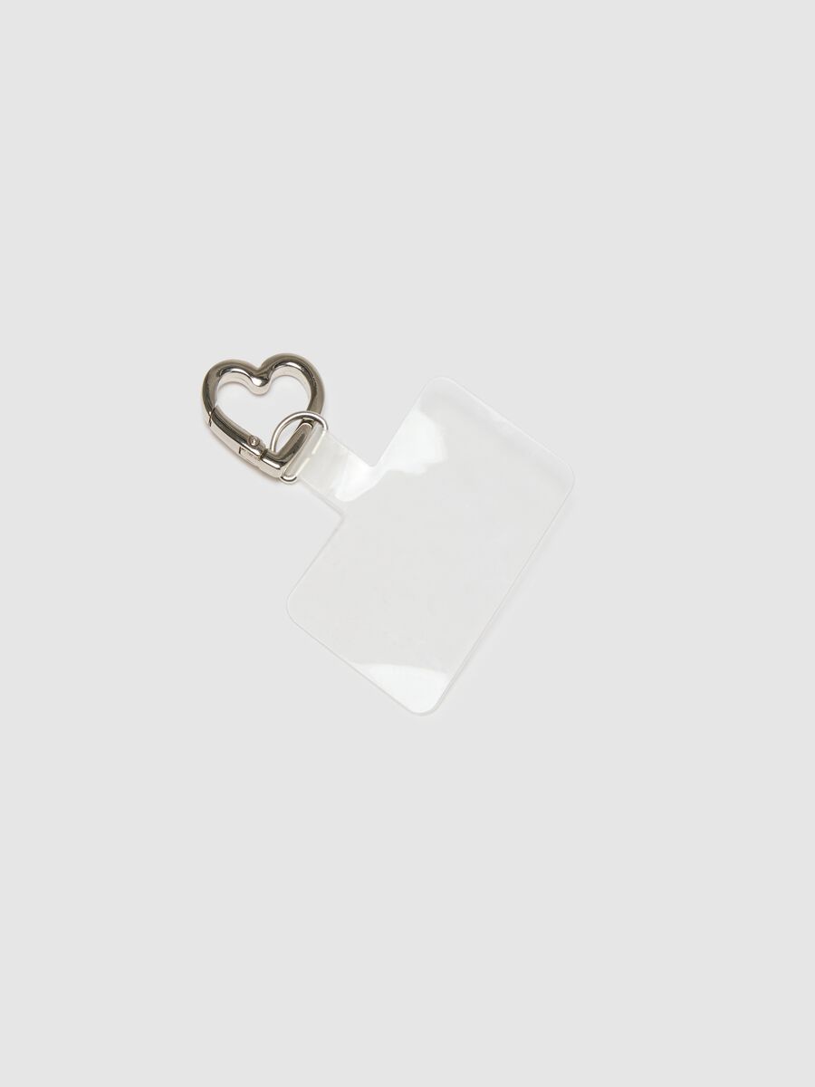 Glass Heart Design Silver Keyring_1