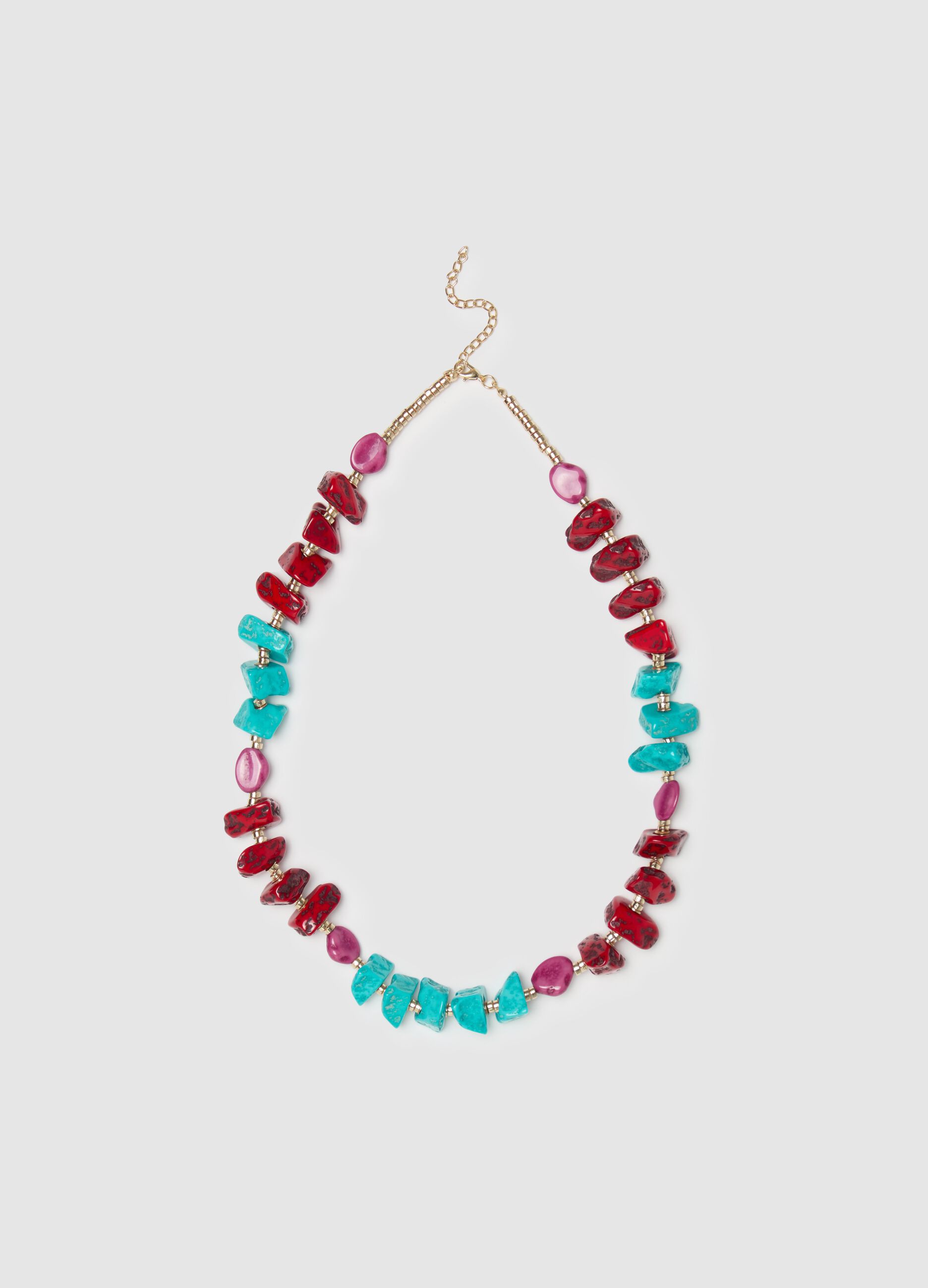 Collana con pietre multicolore