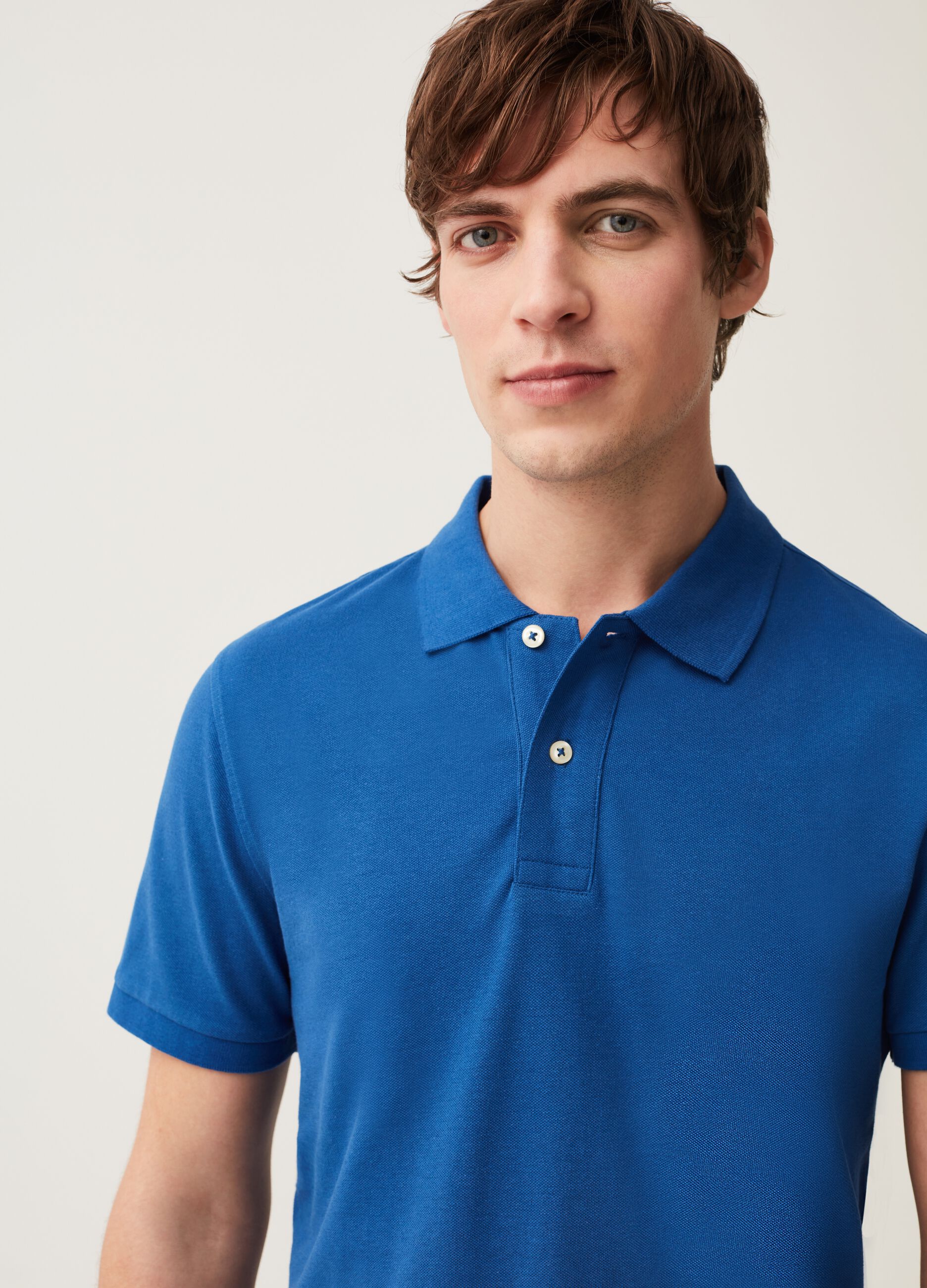 Organic cotton pique polo shirt