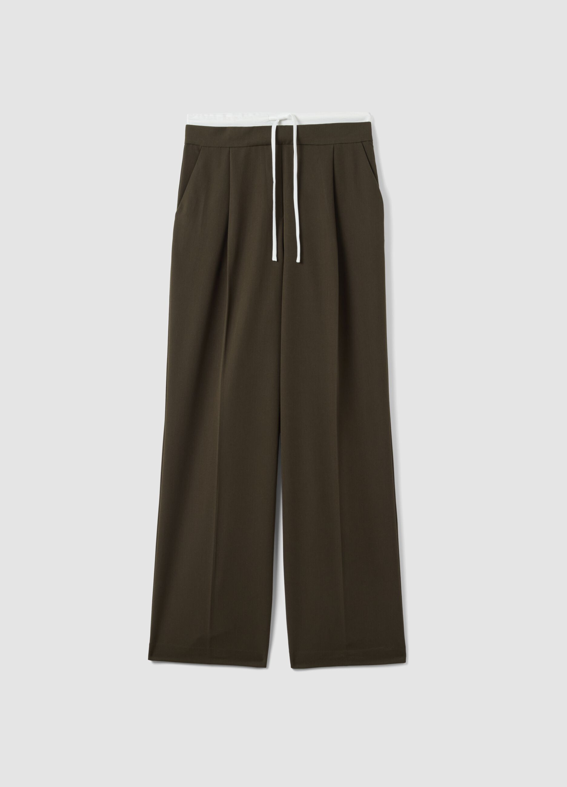 Green jogger trousers with regular fit and elastic waist