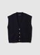 Long Blue Waistcoat with Buttons_4