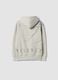 Light grey cotton-blend hoodie with botanical print_1