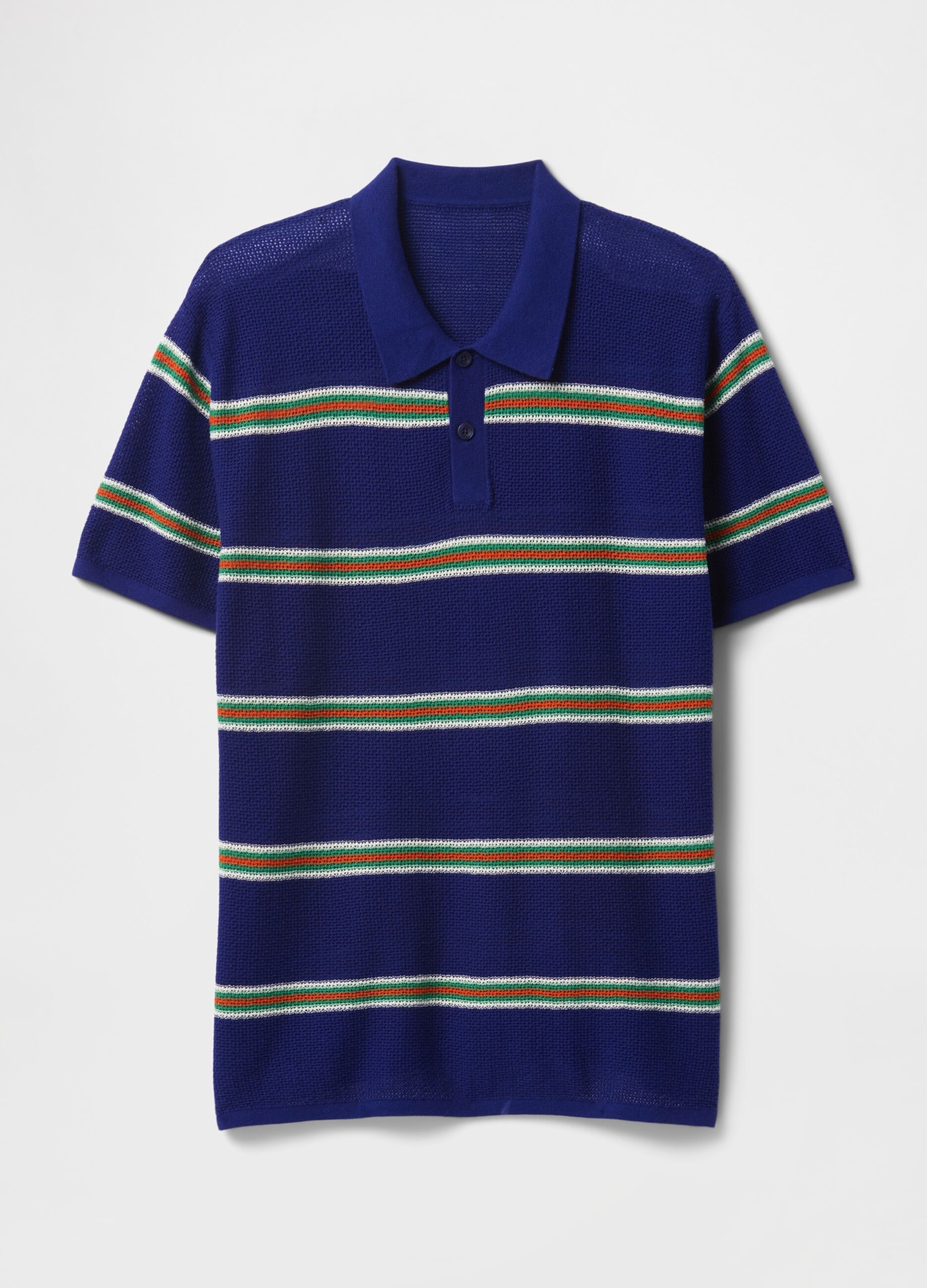 Blue striped cotton blend polo by OVS