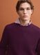 Maglia viola in misto cotone a coste con girocollo regular fit_0