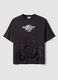 Black pure cotton T-shirt with Mario Kart print_0