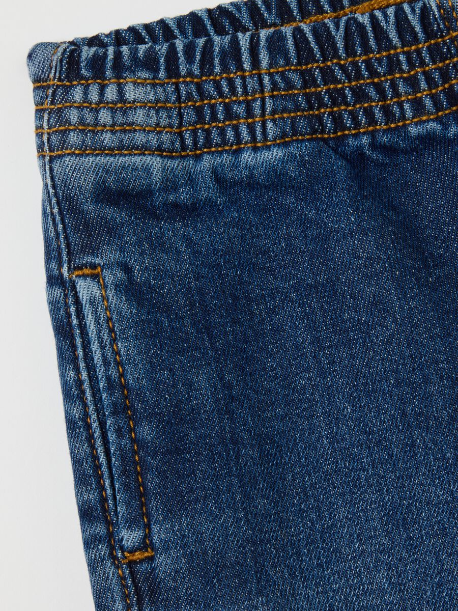 Baby Girl Wide-Leg Blue Denim Trousers_3