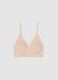 Beige seamless bra with removable padding_0