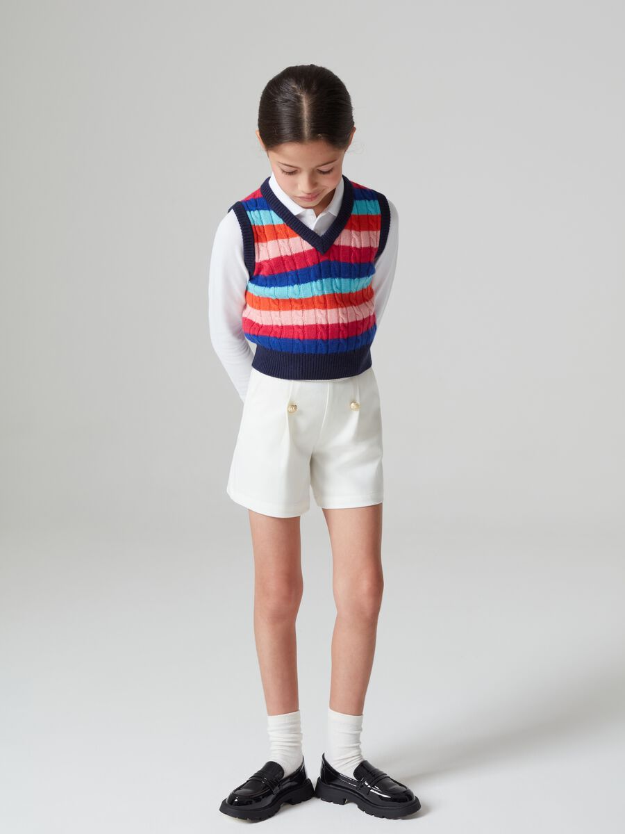 Shorts con bottoni alla marinara_0