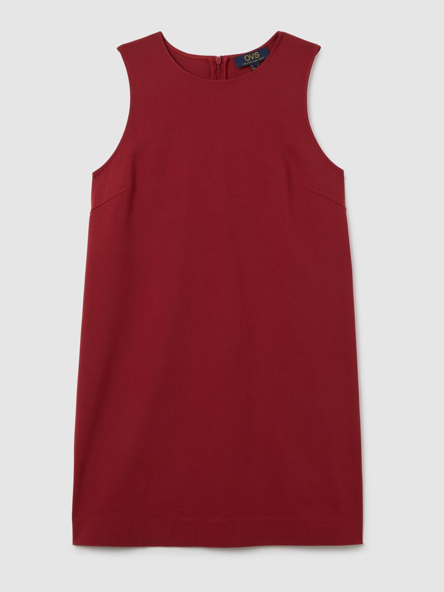 Red viscose blend women's dress_4