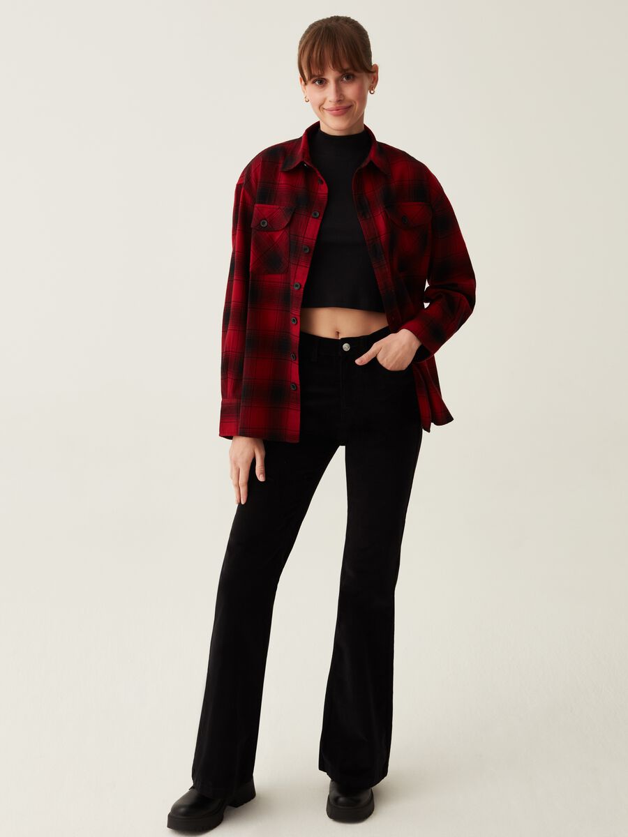 Flannel shacket with check pattern_1