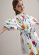 Girls&rsquo; white pure cotton dress with floral print, regular fit_0