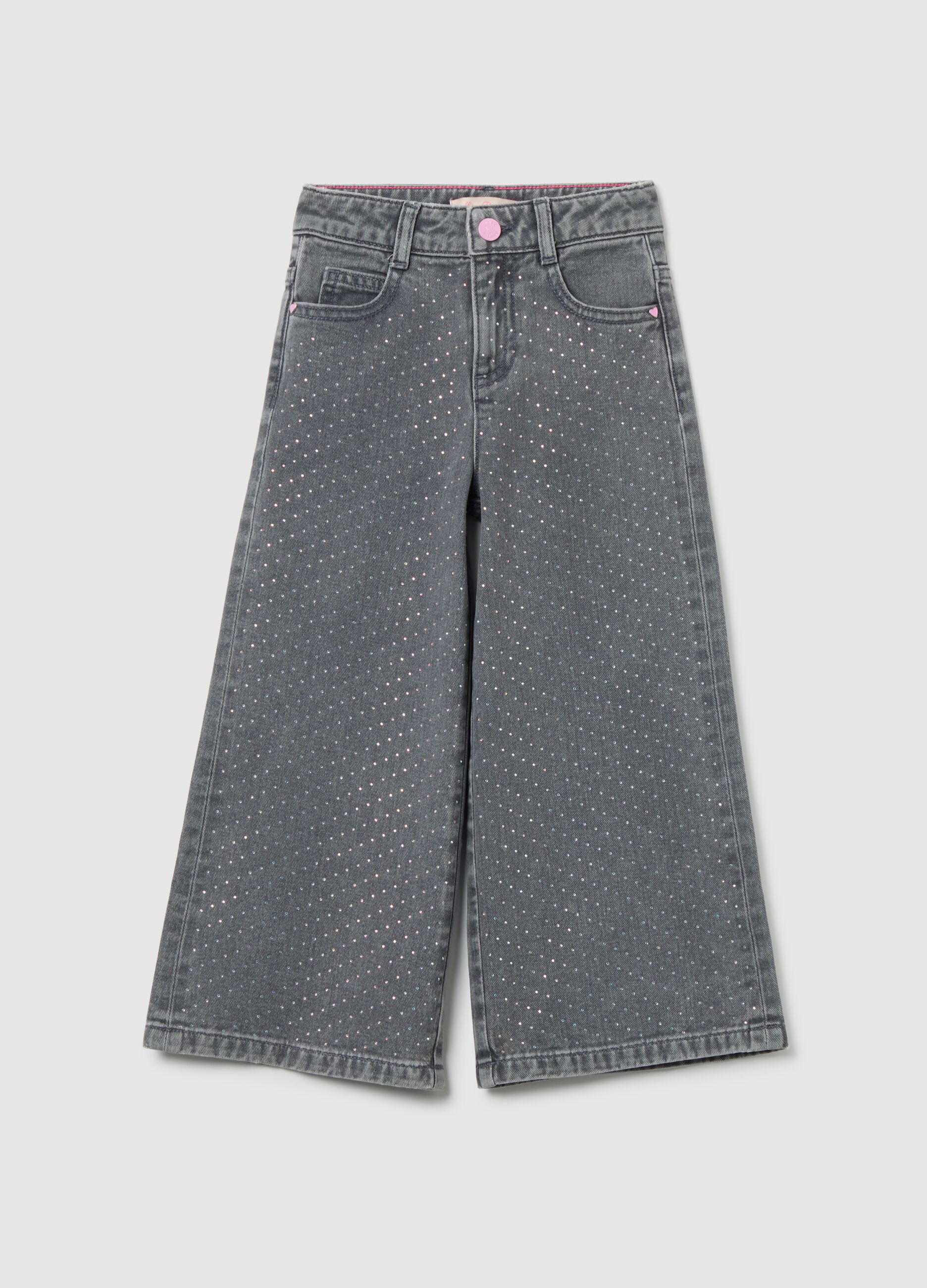 Grey cotton jeans for girls