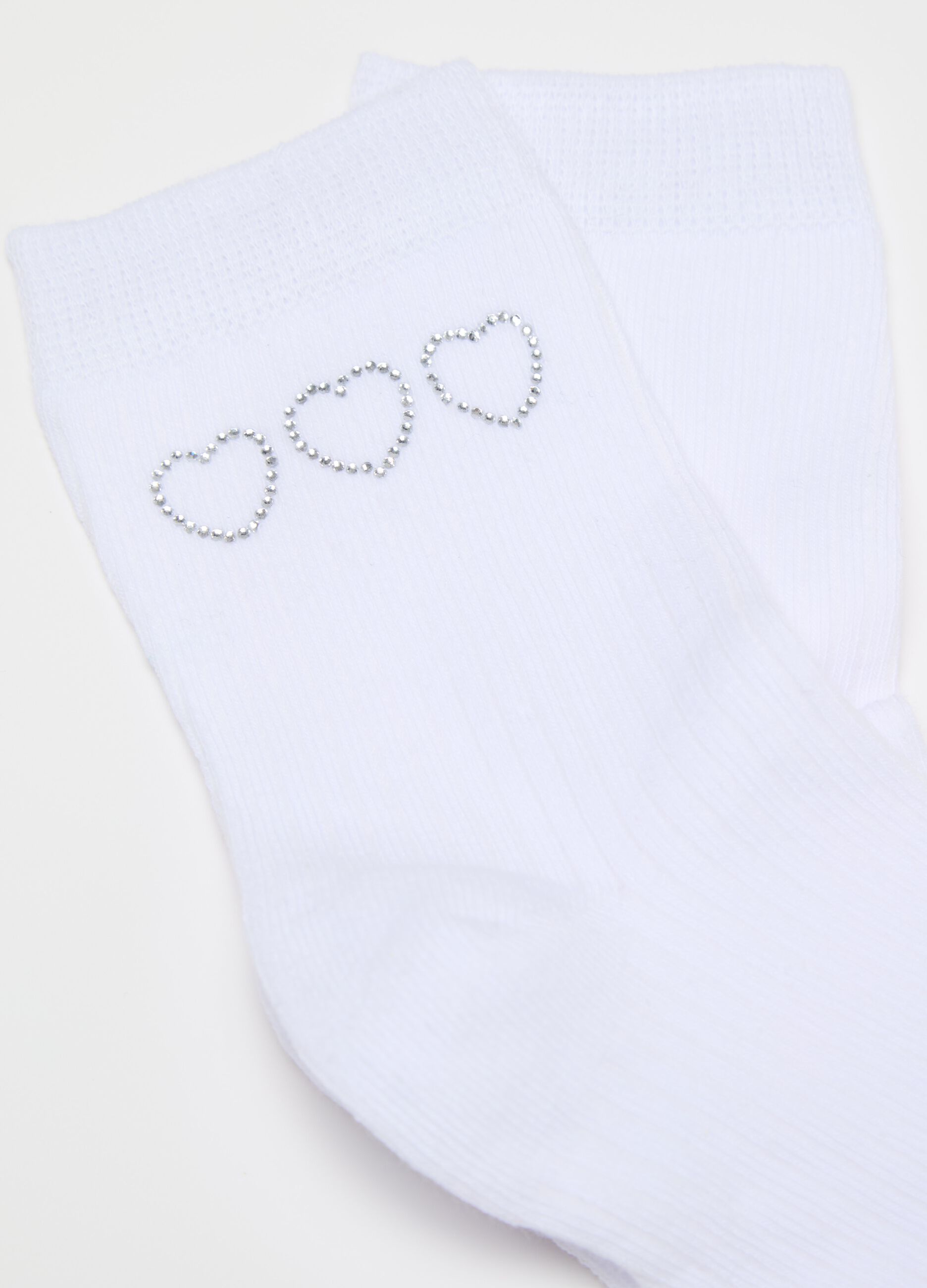 Socks with diamanté heart