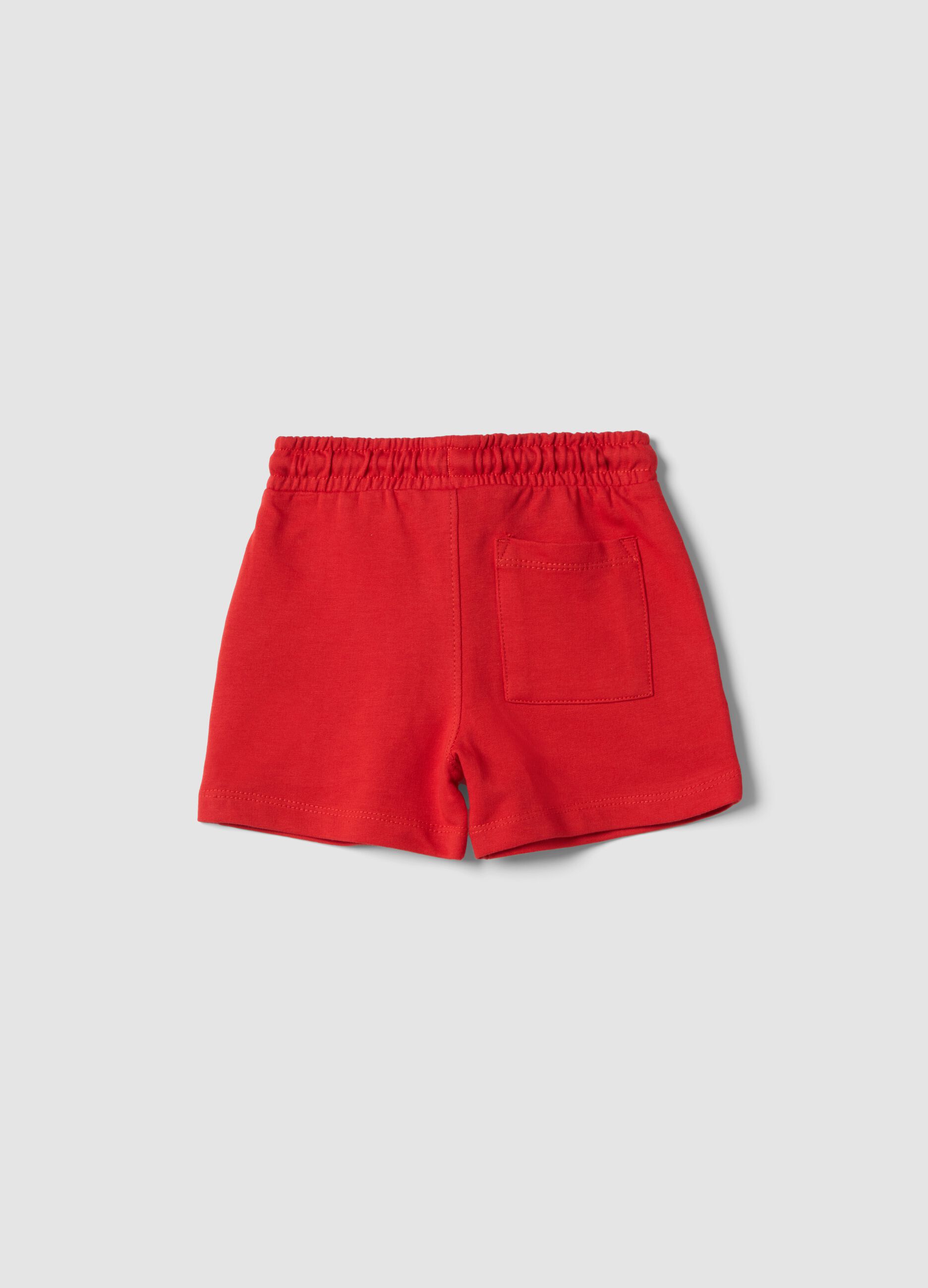 Red pure cotton shorts